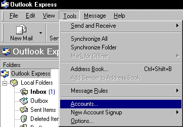 Tools -> Accounts