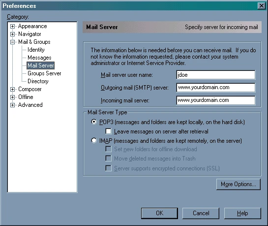 Server tab