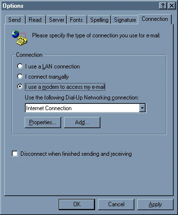Connection Tab